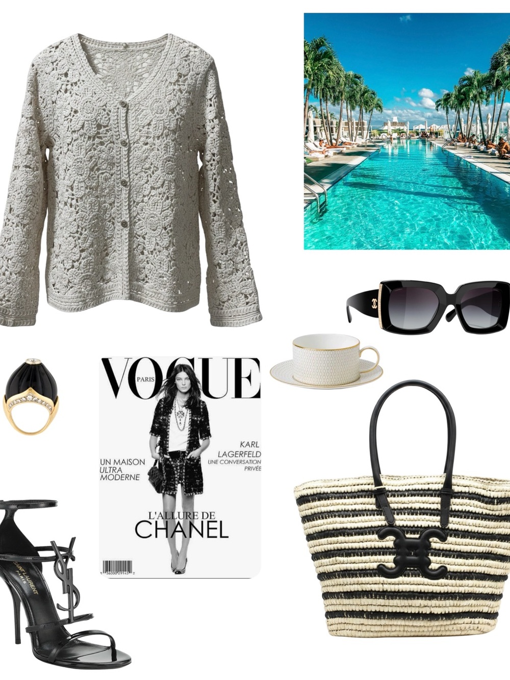 Solitaire Crochet Knit Cardigan in Cream